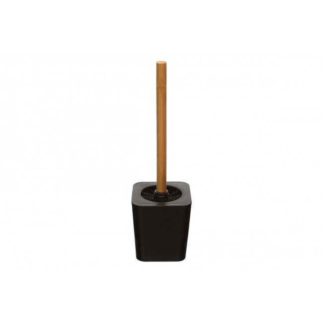 Βούρτσα μπάνιου "NATURE" Pakoworld πλαστικό-μπαμπού σε μαύρο-φυσικό χρώμα 12x38x12