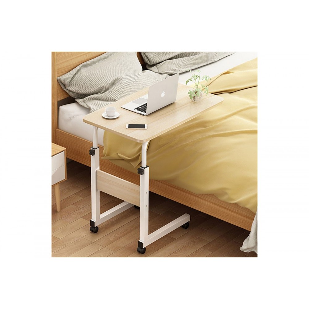 Βοηθητικό τραπέζι ''TALF'' από MDF τροχήλατο σε χρώμα φυσικό/λευκό 60x40x85