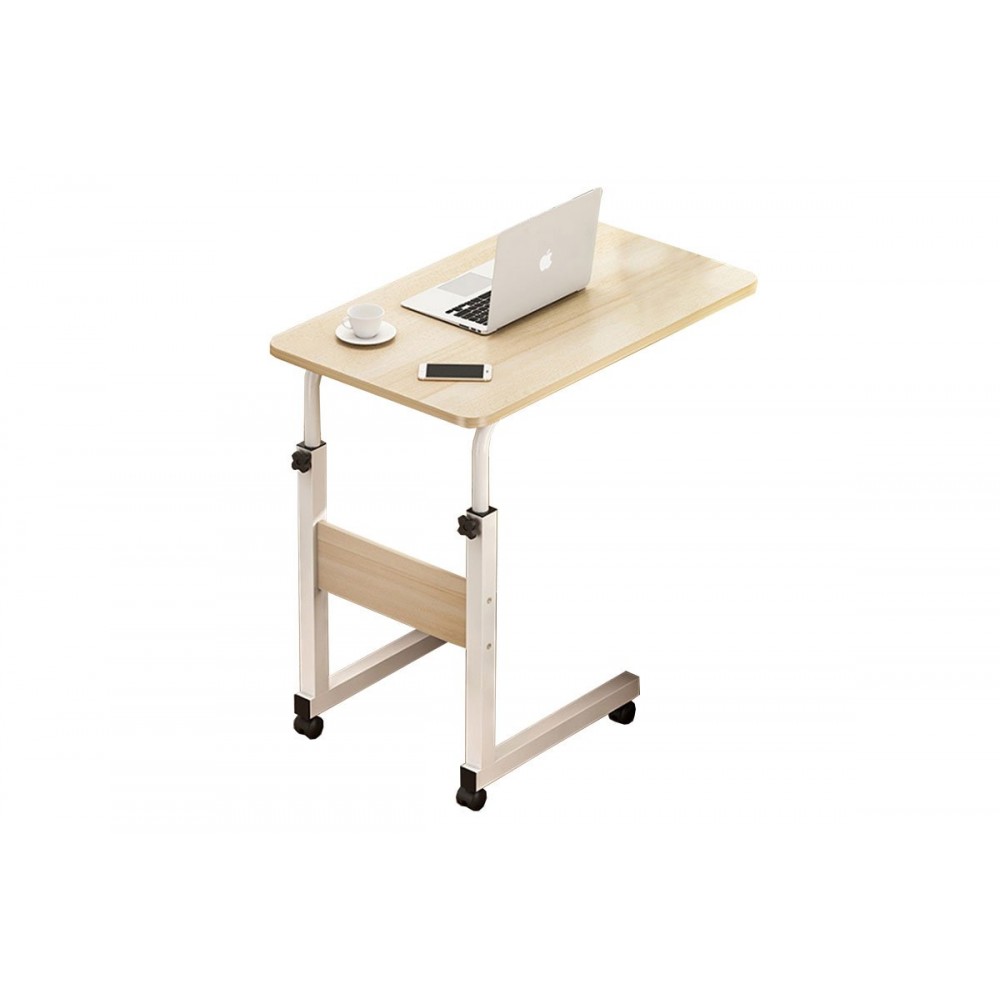Βοηθητικό τραπέζι ''TALF'' από MDF τροχήλατο σε χρώμα φυσικό/λευκό 60x40x85