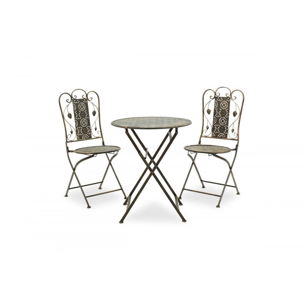 Σετ κήπου "DRILL" 3τμχ από μέταλλο σε χάλκινο αντικέ χρώμα  Φ60x94