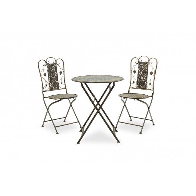 Σετ κήπου "DRILL" 3τμχ από μέταλλο σε χάλκινο αντικέ χρώμα  Φ60x94