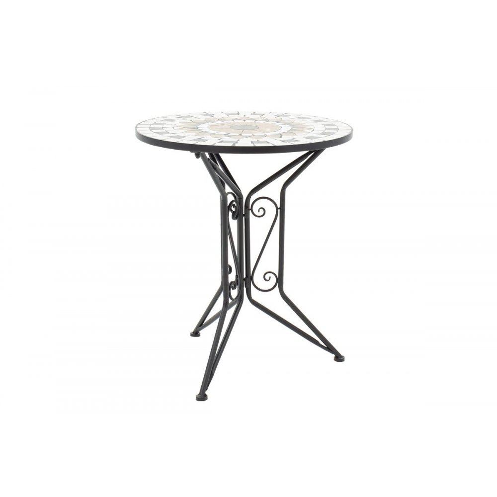 Σετ κήπου "MOSAIC" 3τμχ από μέταλλο-κεραμικό σε μαύρο χρώμα Φ60x70