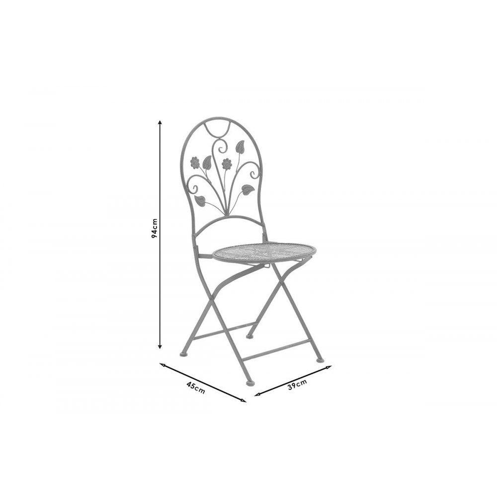 Σετ κήπου "ABRIEL" 3τμχ από μέταλλο σε ανθρακί χρώμα Φ60x71