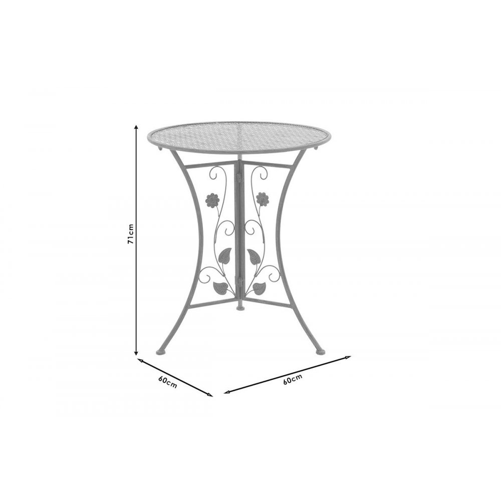 Σετ κήπου "ABRIEL" 3τμχ από μέταλλο σε ανθρακί χρώμα Φ60x71