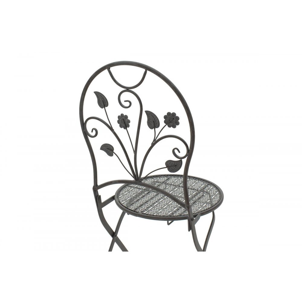 Σετ κήπου "ABRIEL" 3τμχ από μέταλλο σε ανθρακί χρώμα Φ60x71