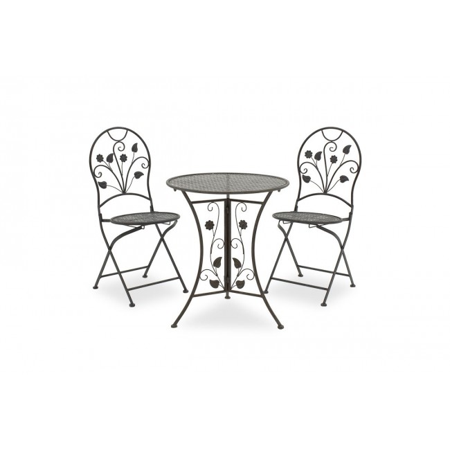 Σετ κήπου "ABRIEL" 3τμχ από μέταλλο σε ανθρακί χρώμα Φ60x71