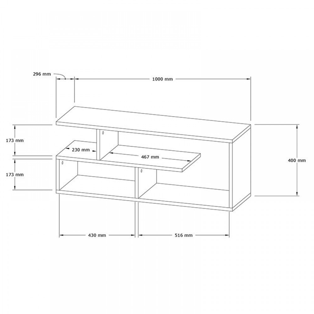 Έπιπλο τηλεόρασης "WALDO" σε χρώμα λευκό 100x29,5x40