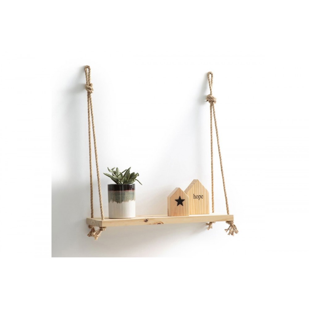 Ραφιέρα τοίχου "MALBO" σε φυσικό χρώμα 39x12x43