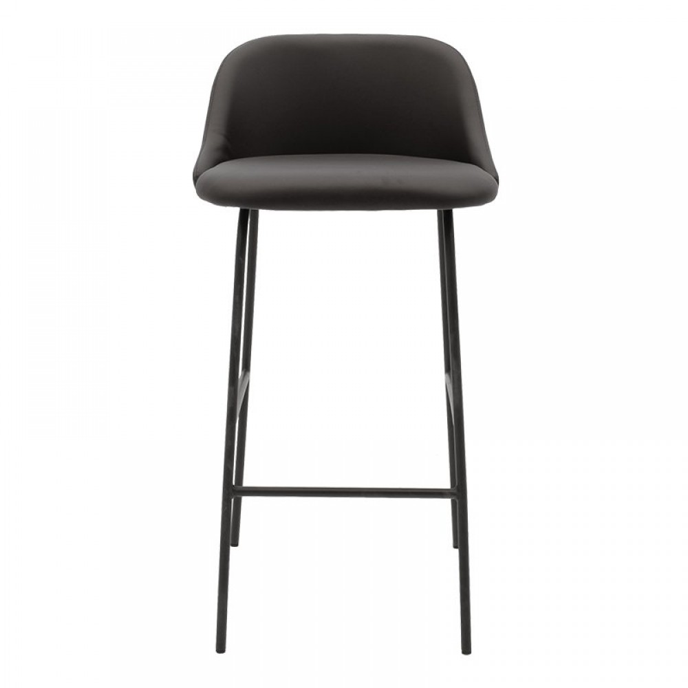 Σκαμπό μπαρ "ELLIOT" από μέταλλο/pu σε χρώμα μαύρο 49x53x93