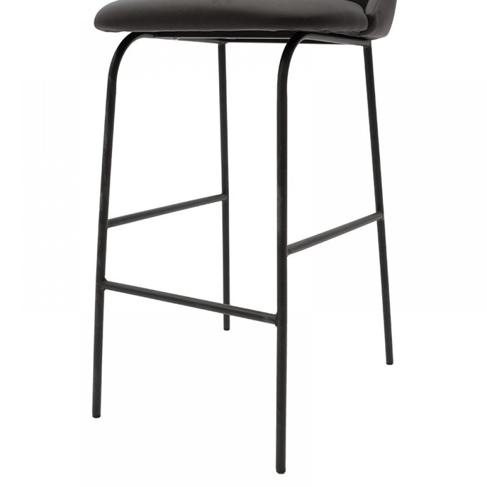 Σκαμπό μπαρ "ELLIOT" από μέταλλο/pu σε χρώμα μαύρο 49x53x93