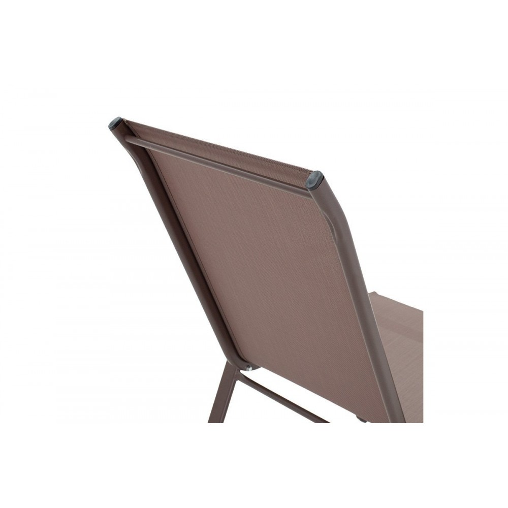 Πολυθρόνα κήπου "CALAN" από μέταλλο/textilene σε καφέ χρώμα 55x75x95