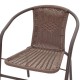 Πολυθρόνα κήπου "OBBI" από μέταλλο/rattan σε χρώμα καφέ 54x56x73