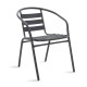 Πολυθρόνα κήπου "TADE" από μέταλλο σε χρώμα μαύρο 54x58x73