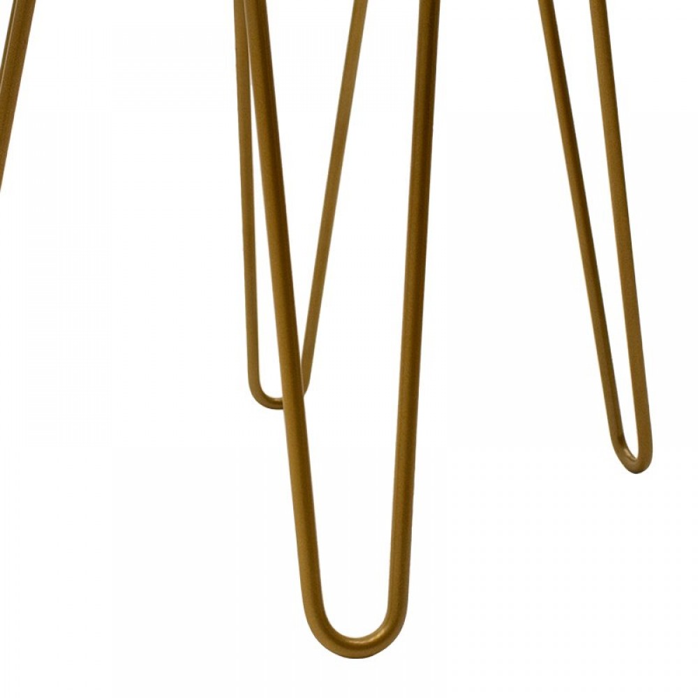 Κομοδίνο "ISLA" σε χρώμα χρυσό/λευκό 42x35x55