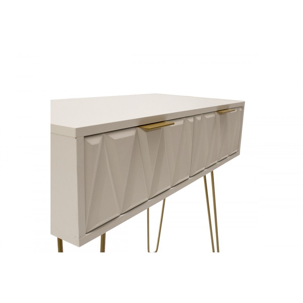 Κονσόλα ''ISLA'' σε χρώμα λευκό/painting-χρυσό 80x39x74