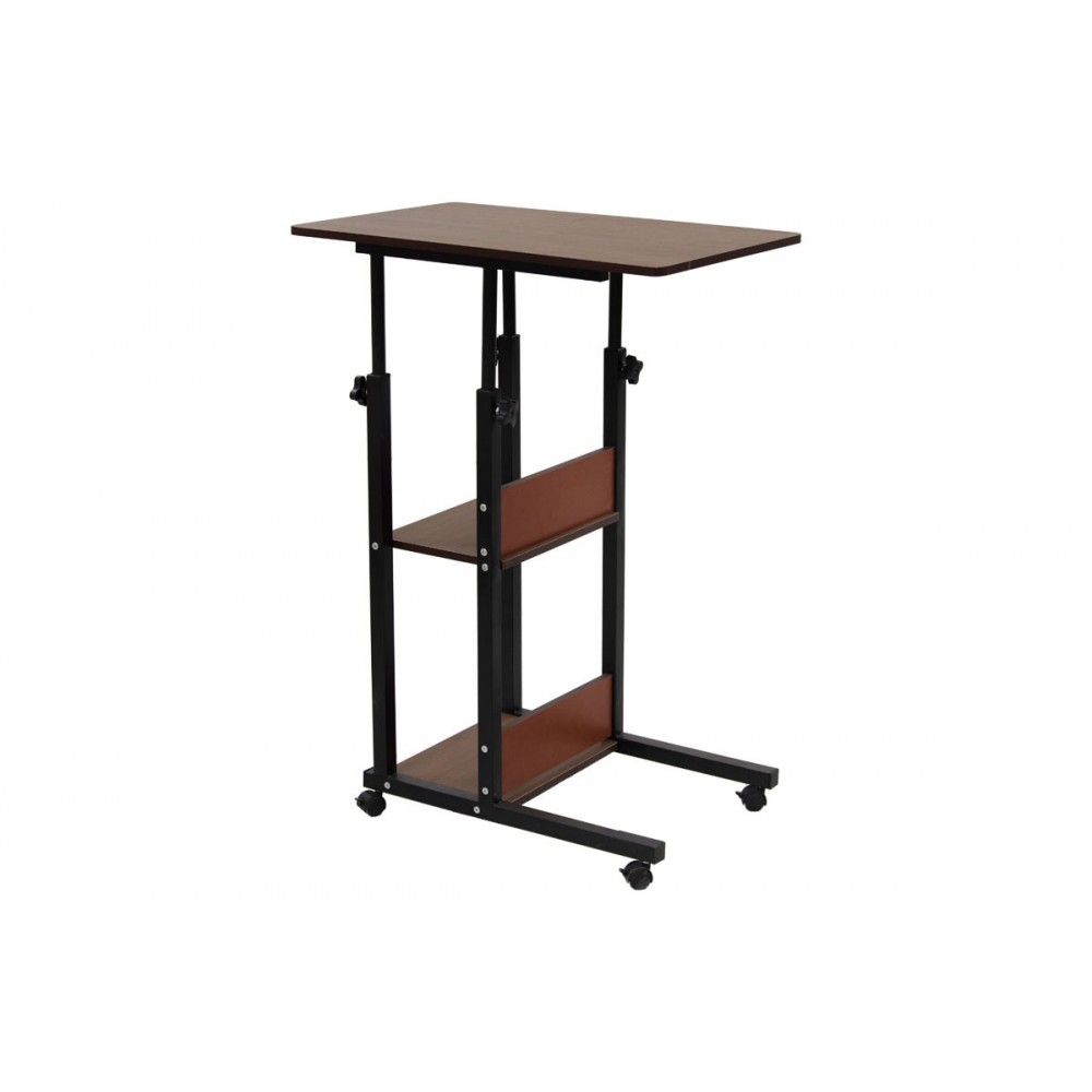 Βοηθητικό τραπέζι ''BABS'' τροχήλατο σε χρώμα καρυδί/μαύρο 60x40x86