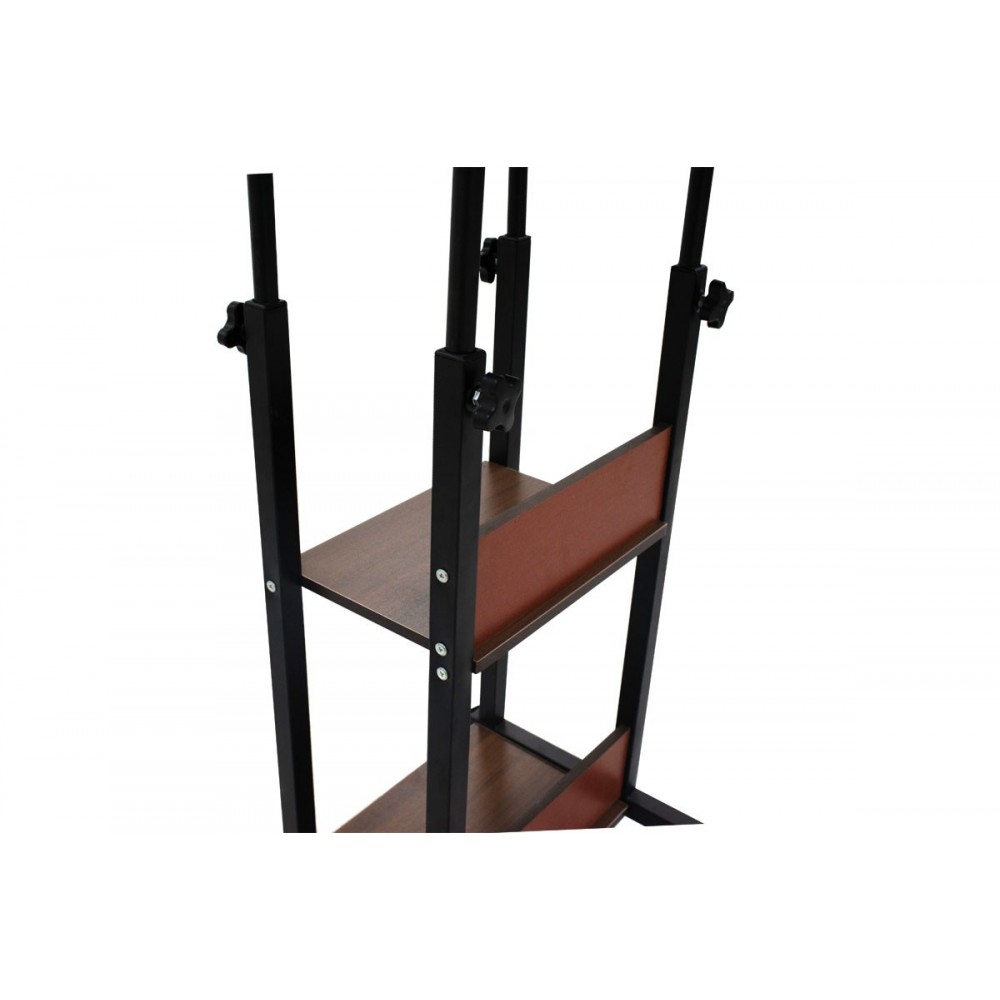 Βοηθητικό τραπέζι ''BABS'' τροχήλατο σε χρώμα καρυδί/μαύρο 60x40x86