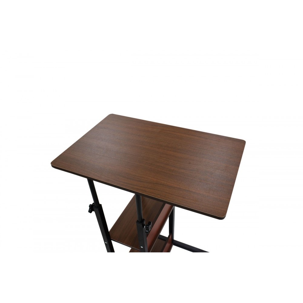 Βοηθητικό τραπέζι ''BABS'' τροχήλατο σε χρώμα καρυδί/μαύρο 60x40x86