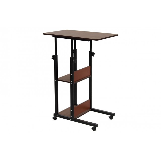 Βοηθητικό τραπέζι ''BABS'' τροχήλατο σε χρώμα καρυδί/μαύρο 60x40x86