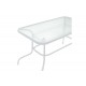 Τραπέζι κήπου "VALOR" από μέταλλο-γυαλί σε λευκό χρώμα 120x70x70