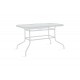 Τραπέζι κήπου "VALOR" από μέταλλο-γυαλί σε λευκό χρώμα 120x70x70