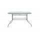 Τραπέζι κήπου "VALOR" από μέταλλο-γυαλί σε γκρι χρώμα 120x70x70