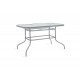 Τραπέζι κήπου "VALOR" από μέταλλο-γυαλί σε γκρι χρώμα 120x70x70
