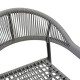 Πολυθρόνα κήπου "TIANA" από μέταλλο/rattan σε χρώμα γκρι/μαύρο 56x56x74