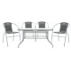Τραπεζαρία κήπου "VALOR TADE" 5τμχ από μέταλλο/rattan σε χρώμα γκρι 140x80x70