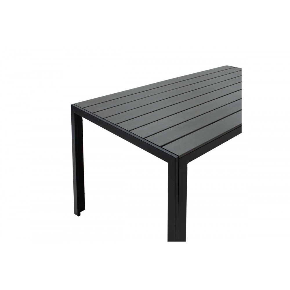 Τραπέζι κήπου "NARES" από αλουμίνιο-polywood σε μαύρο-ανθρακί χρώμα 140x80x72,5