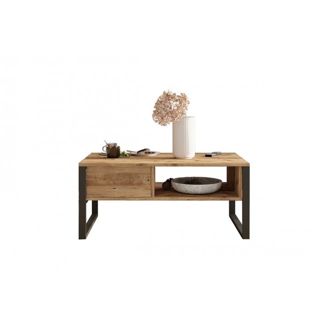 Τραπέζι σαλονιού ''HONORA'' σε χρώμα oak/μαύρο 100x60x44,5