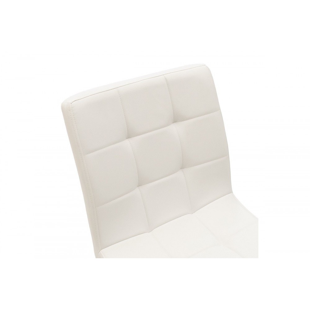 Καρέκλα "CIAN II" από PU/μέταλλο/ξύλο σε λευκό/φυσικό χρώμα 43x56x81