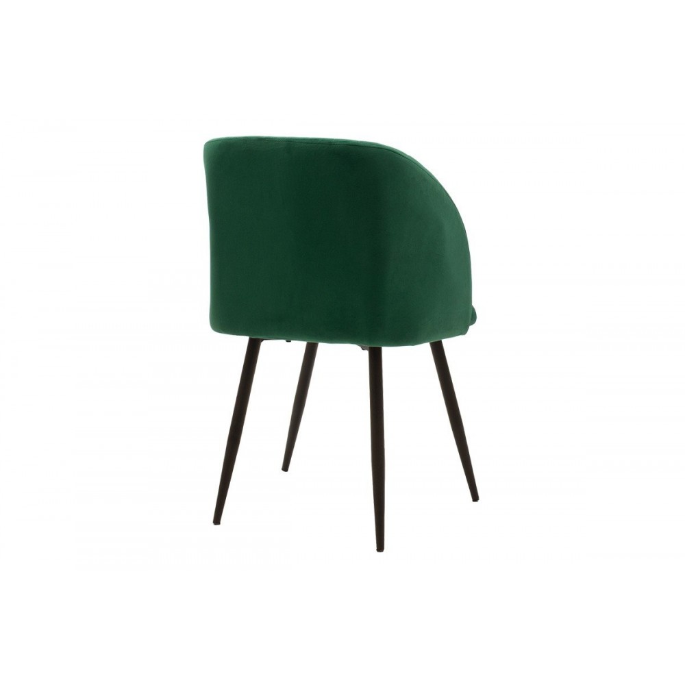 Πολυθρόνα "OASIS" από βελούδο/μέταλλο σε μαύρο/πράσινο χρώμα 54x52x84