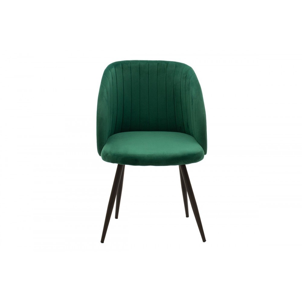 Πολυθρόνα "OASIS" από βελούδο/μέταλλο σε μαύρο/πράσινο χρώμα 54x52x84