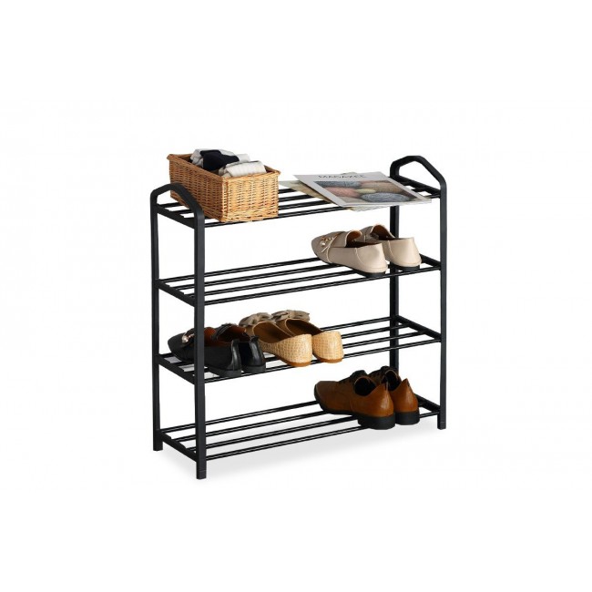 Παπουτσοθήκη "RAMON" από μέταλλο σε μαύρο χρώμα 62x20x62