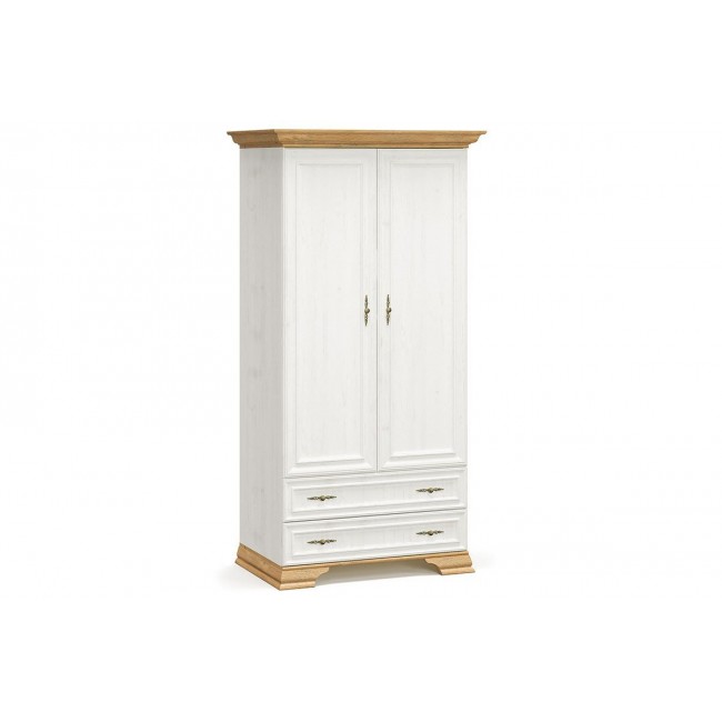 Ντουλάπα "JADEN" δίφυλλη σε φυσικό/λευκό χρώμα 101x62x197,5