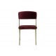 Καρέκλα "LIVIO" από βελούδο/μέταλλο σε μπορντώ/χρυσό χρώμα 53x59x89