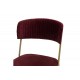 Καρέκλα "LIVIO" από βελούδο/μέταλλο σε μπορντώ/χρυσό χρώμα 53x59x89