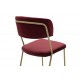 Καρέκλα "LIVIO" από βελούδο/μέταλλο σε μπορντώ/χρυσό χρώμα 53x59x89