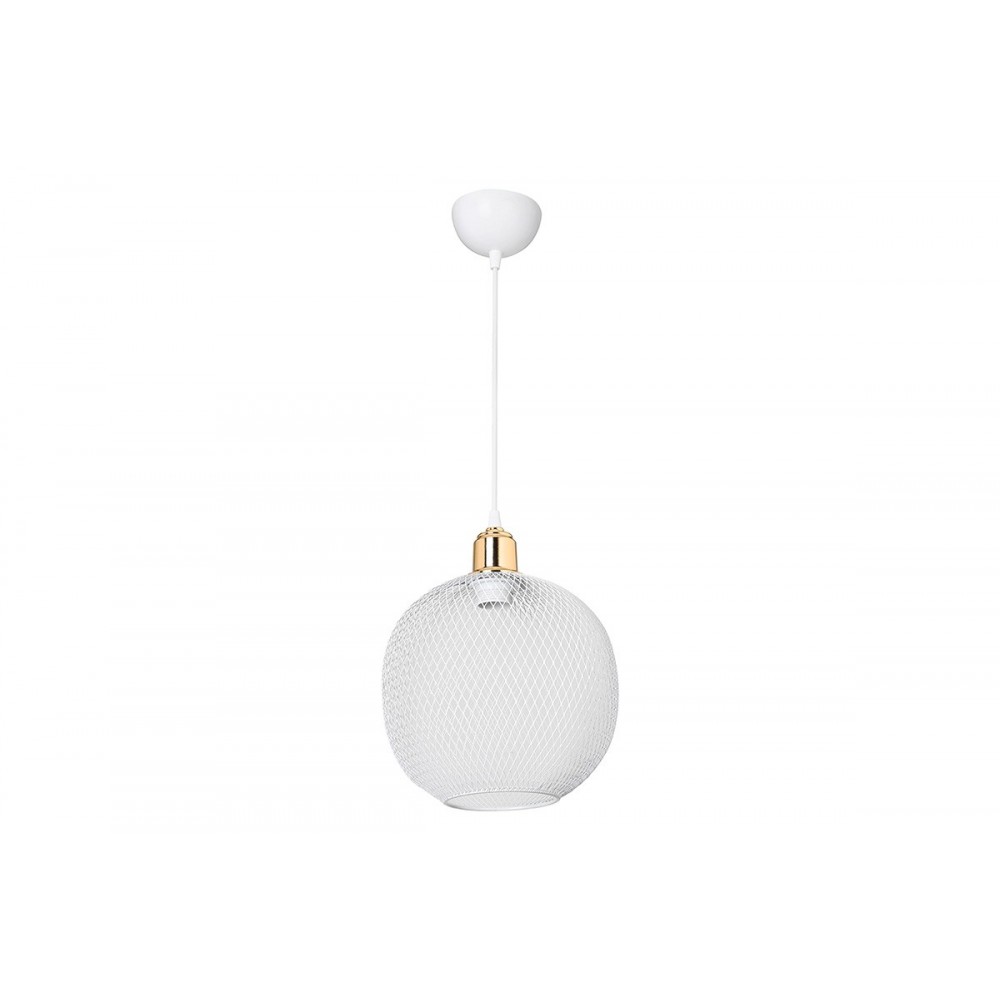 Φωτιστικό οροφής "PWL-0977" μονόφωτο από μέταλλο σε άσπρο/χρυσό χρώμα Ε27 Φ26x70