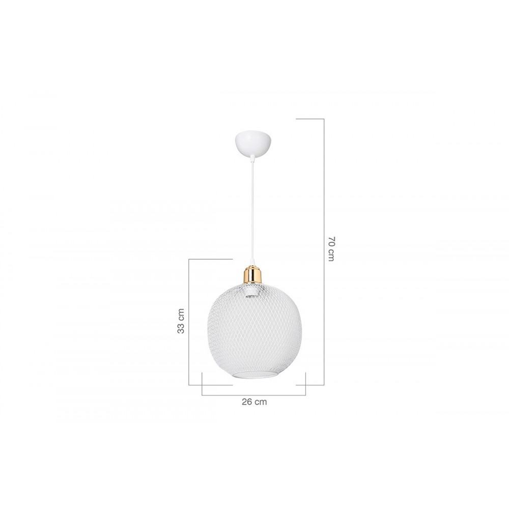 Φωτιστικό οροφής "PWL-0977" μονόφωτο από μέταλλο σε άσπρο/χρυσό χρώμα Ε27 Φ26x70