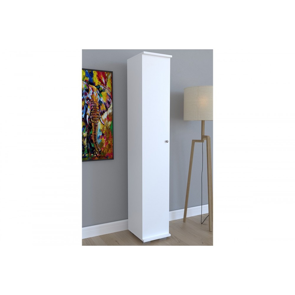 Ντουλάπι/στήλη-παπουτσοθήκη ''JUAN'' σε χρώμα λευκό 30x35x177