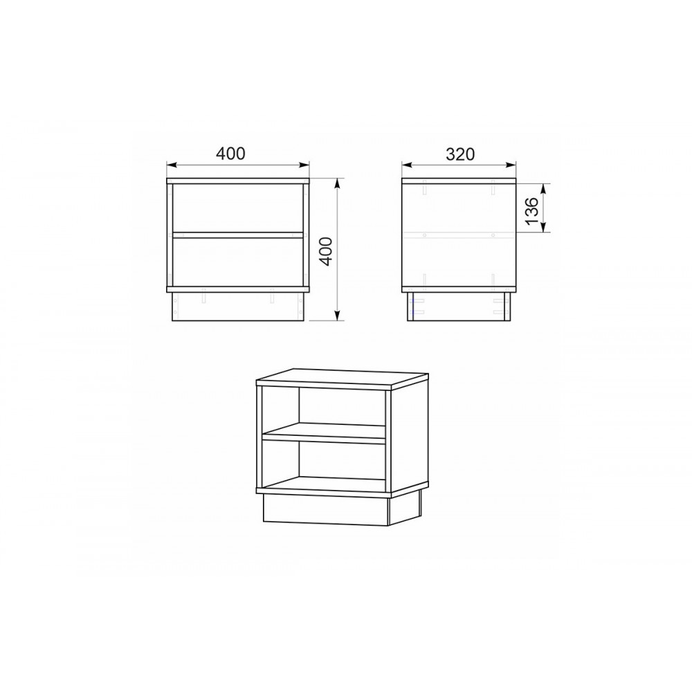 Κομοδίνο "MASON" σε sonoma/λευκό χρώμα 40x32x40