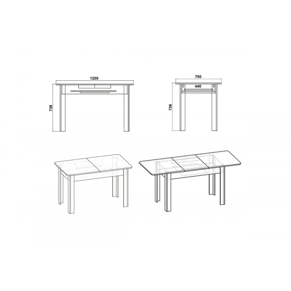 Τραπέζι "QUIIN" επεκτεινόμενο σε λευκό χρώμα 120x70x73.5