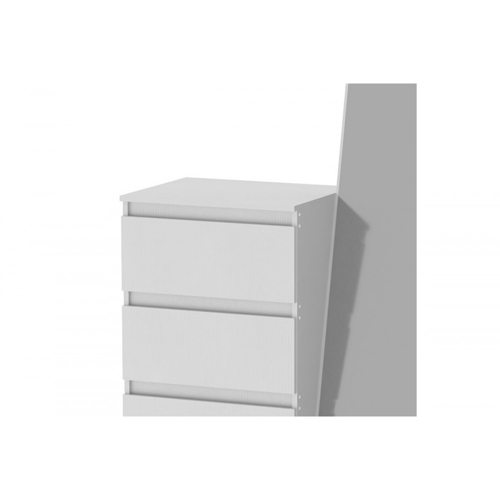 Συρταριέρα-καθρέφτης "NOELLY" με τέσσερα συρτάρια σε λευκό χρώμα 100x38x166