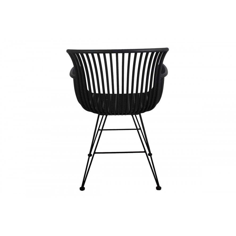Πολυθρόνα "KIT" από PP/μέταλλο σε μαύρο χρώμα 60x51x84