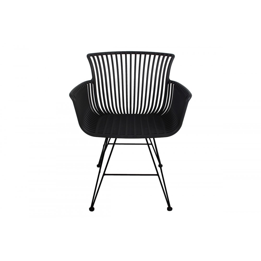 Πολυθρόνα "KIT" από PP/μέταλλο σε μαύρο χρώμα 60x51x84