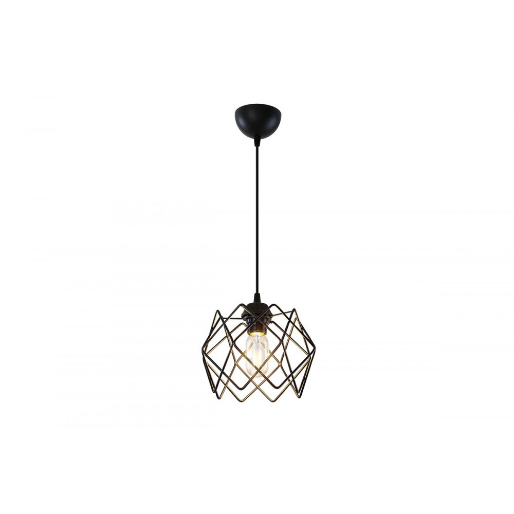 Φωτιστικό "PWL-1021" μονόφωτο από μέταλλο σε μαύρο χρώμα Ε27 Φ23.5x56