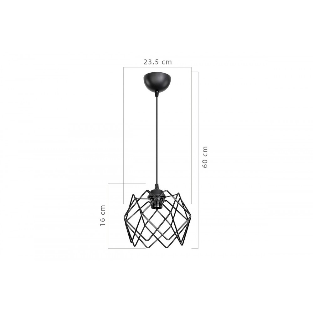 Φωτιστικό "PWL-1021" μονόφωτο από μέταλλο σε μαύρο χρώμα Ε27 Φ23.5x56