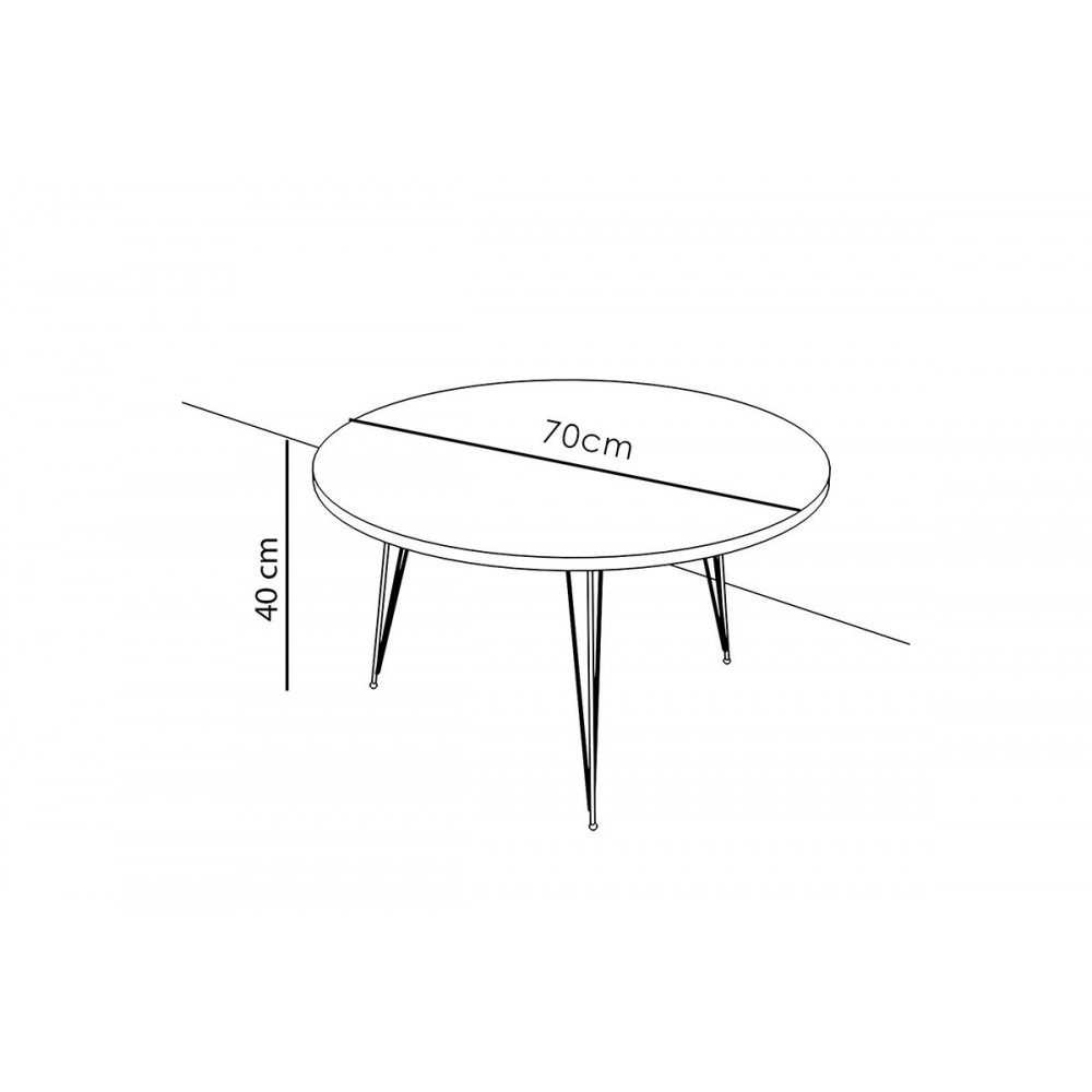 Τραπέζι σαλονιού "NIDRA" σε καρυδί/μαύρο χρώμα Φ70x40
